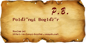 Polónyi Boglár névjegykártya